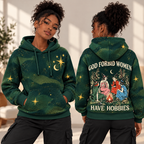 Forest Green Campfire Witches Waffle Hoodie