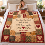 Rustic Heart Patchwork Personalized Quilt