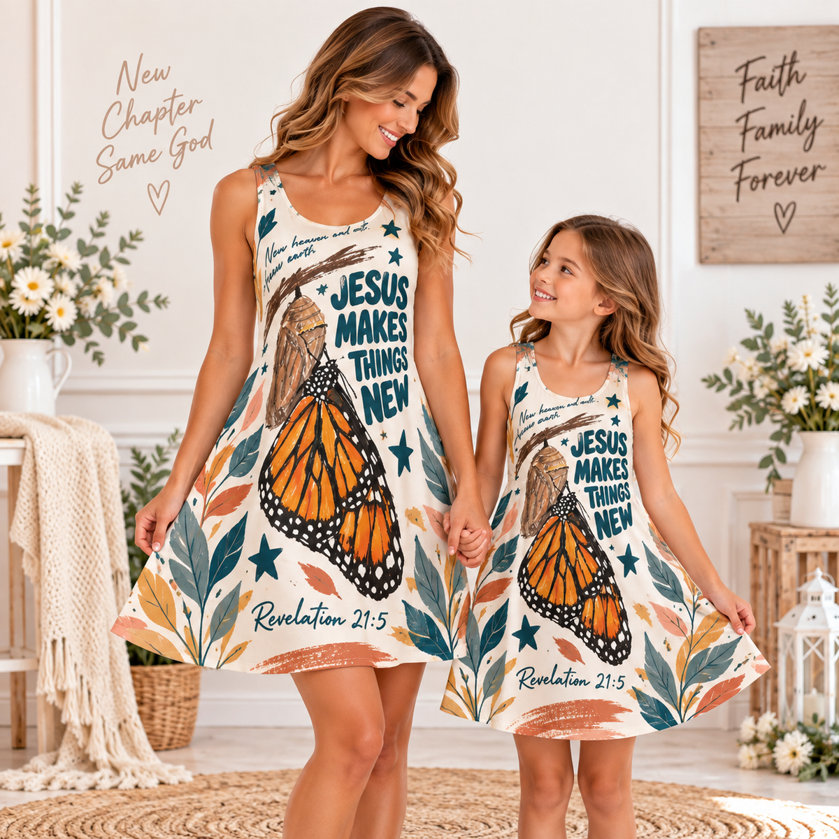 Jesus Makes Things New Butterfly Sleeveless Dress