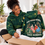 Forest Green Campfire Witches Waffle Hoodie