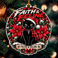 Faith And Feline Black Cat Christmas Ornament