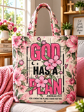 God Has a Plan Floral Tote Bag