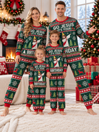 Go Jesus Its Your Birthday Dab Family Mixed Cotton Pajamas