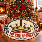 Vintage Crown Personalized Christmas Tree Skirt