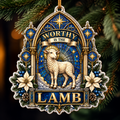 Worthy Is The Lamb Gothic Cathedral Stained Glass Ornament