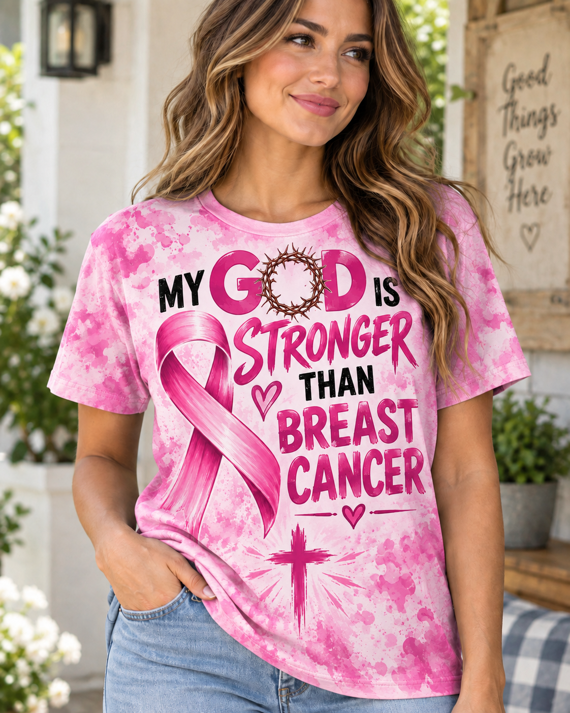 My God Is Stronger Than Breast Cancer T-Shirt