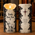 Faith Over Fear Lamb and Wolves Flameless LED Candle