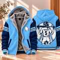 Softball Player Sky Blue Navy Personalized Fleece Jacket