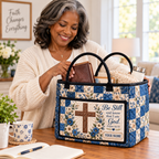 Navy Floral Patchwork Personalized Quilted Storage Basket