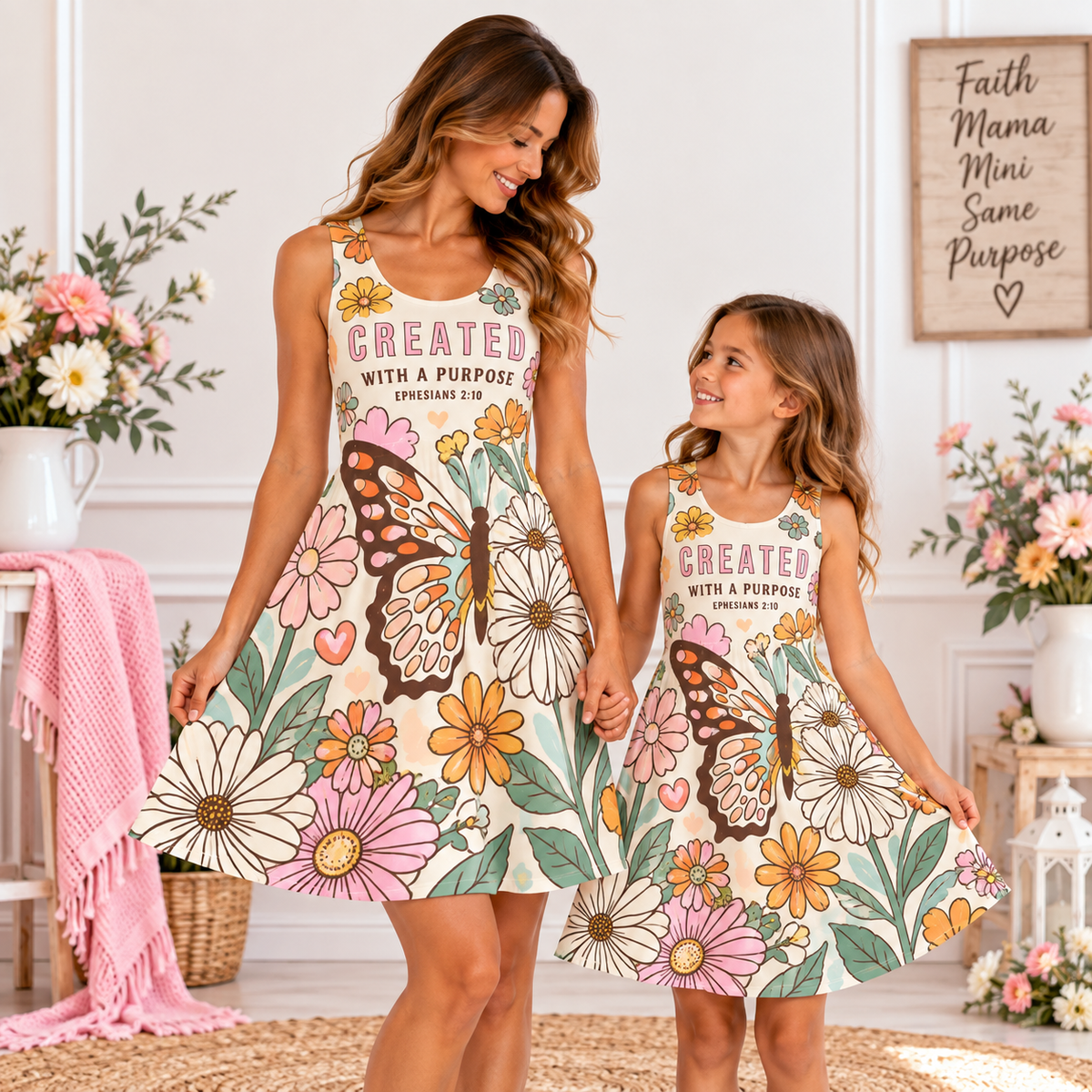 Created With a Purpose Butterfly Sleeveless Dress