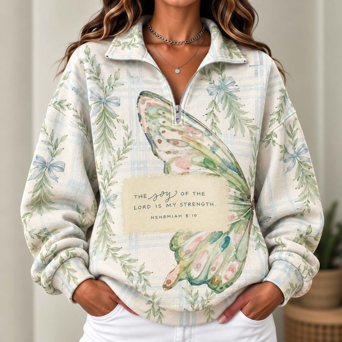 The Joy Butterfly Women's Half-zip Sweatshirt NWY076