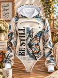 Be Still Praying Hands Butterfly Hooded Jumpsuit