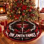 Gothic Cross and Thorns Personalized Christmas Tree Skirt