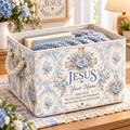 Vintage Blue Rose Personalized Storage Basket