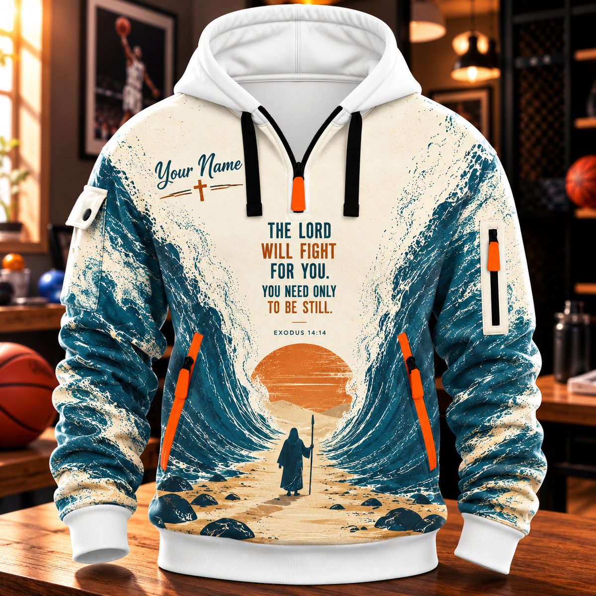Ocean Path Personalized Half-Zip Hoodie