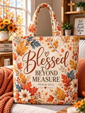 Blessed Beyond Measure Fall Leaves Tote Bag