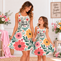 She Is Mom Floral Sleeveless Dress