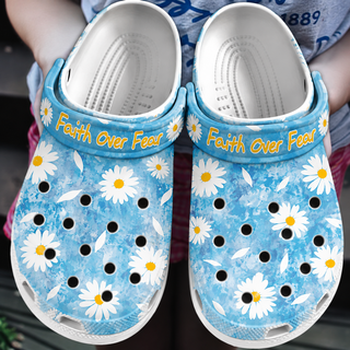 Faith Over Fear Daisy Flower Clogs Shoes