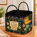 Stained Glass Sunset Personalized Quilted Storage Basket