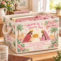 Royal Pink Floral Personalized Storage Basket