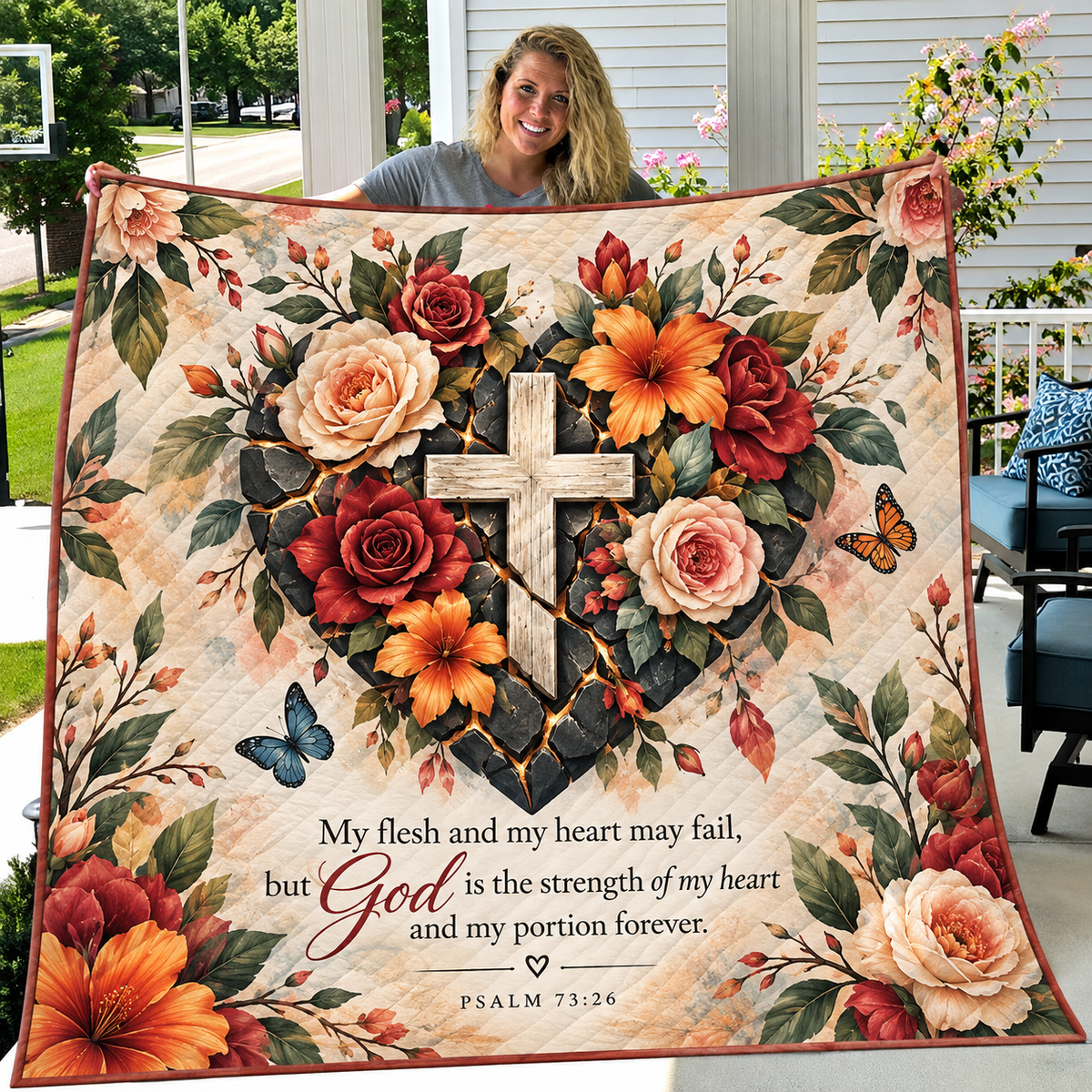 God Is The Strength Of My Heart Quilt