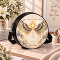 Angel Wings John 14:6 Personalized Leather Round Bag