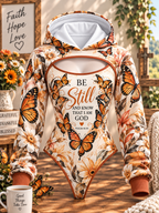 Be Still Monarch Garden Hooded Jumpsuit