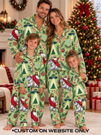 Jesus and Santa Christmas Personalized Family Ice Silk Pajamas