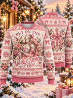 Pink Armor of God Ugly Sweater