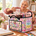 Pastel Butterfly Garden Personalized Quilted Storage Basket