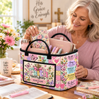 Pastel Butterfly Garden Personalized Quilted Storage Basket