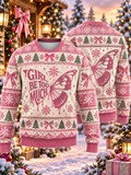 Girl Be Too Much Butterfly Ugly Sweater