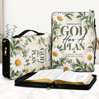 God Has A Plan White Daisy Bible Cover