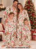 Gingerbread Bows Personalized Family Ice Silk Pajamas