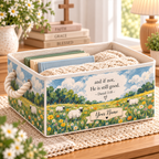 Sheep Wildflower Meadow Personalized Storage Basket