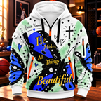 Blue Butterfly Personalized Half-Zip Hoodie
