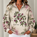 I Saw You Fig Branch Women's Half-zip Sweatshirt NWY076
