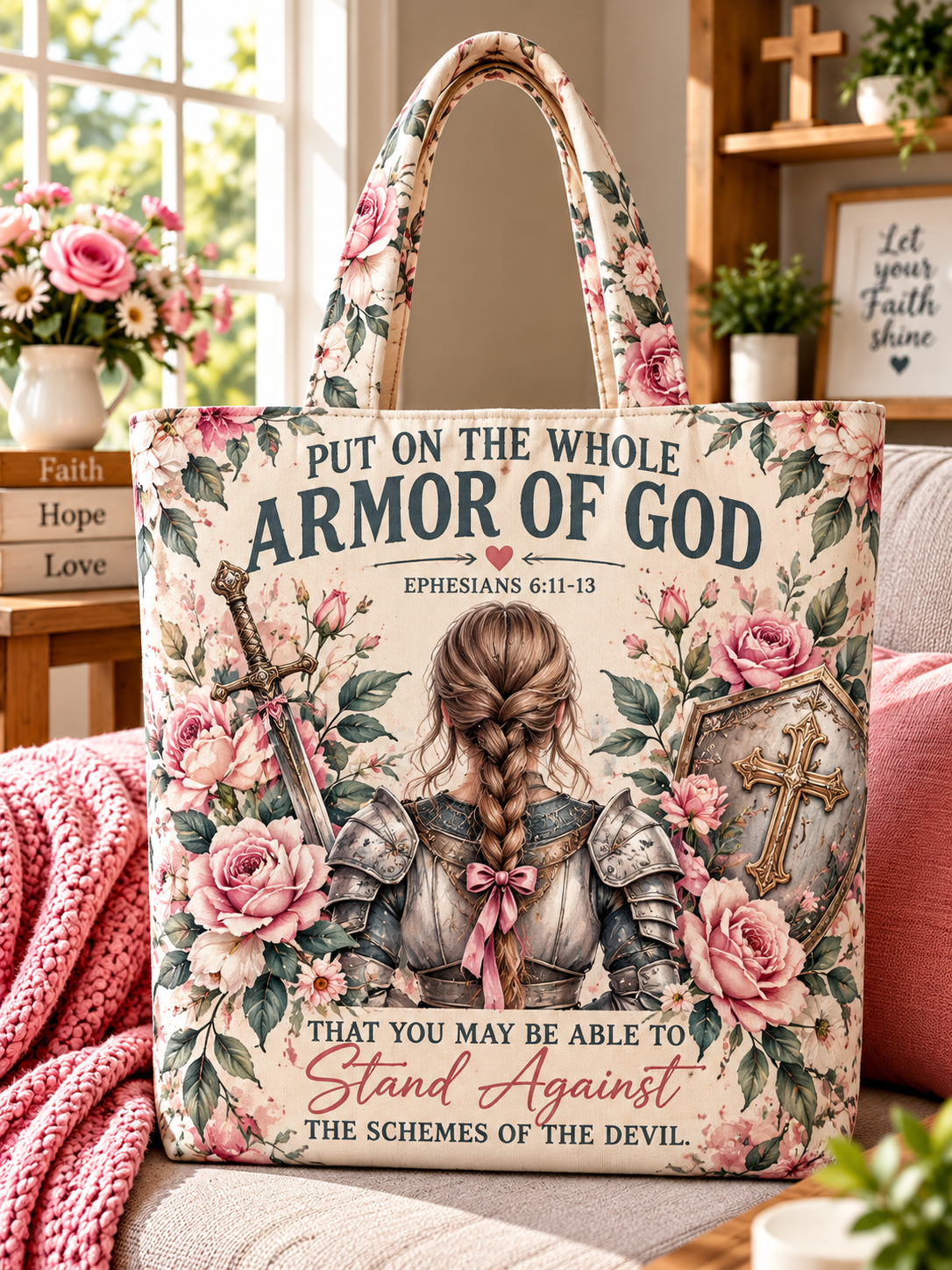 Put On The Whole Armor Of God Warrior Tote Bag