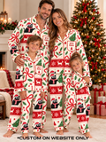 Santa Hat Black Cat Personalized Family Ice Silk Pajamas