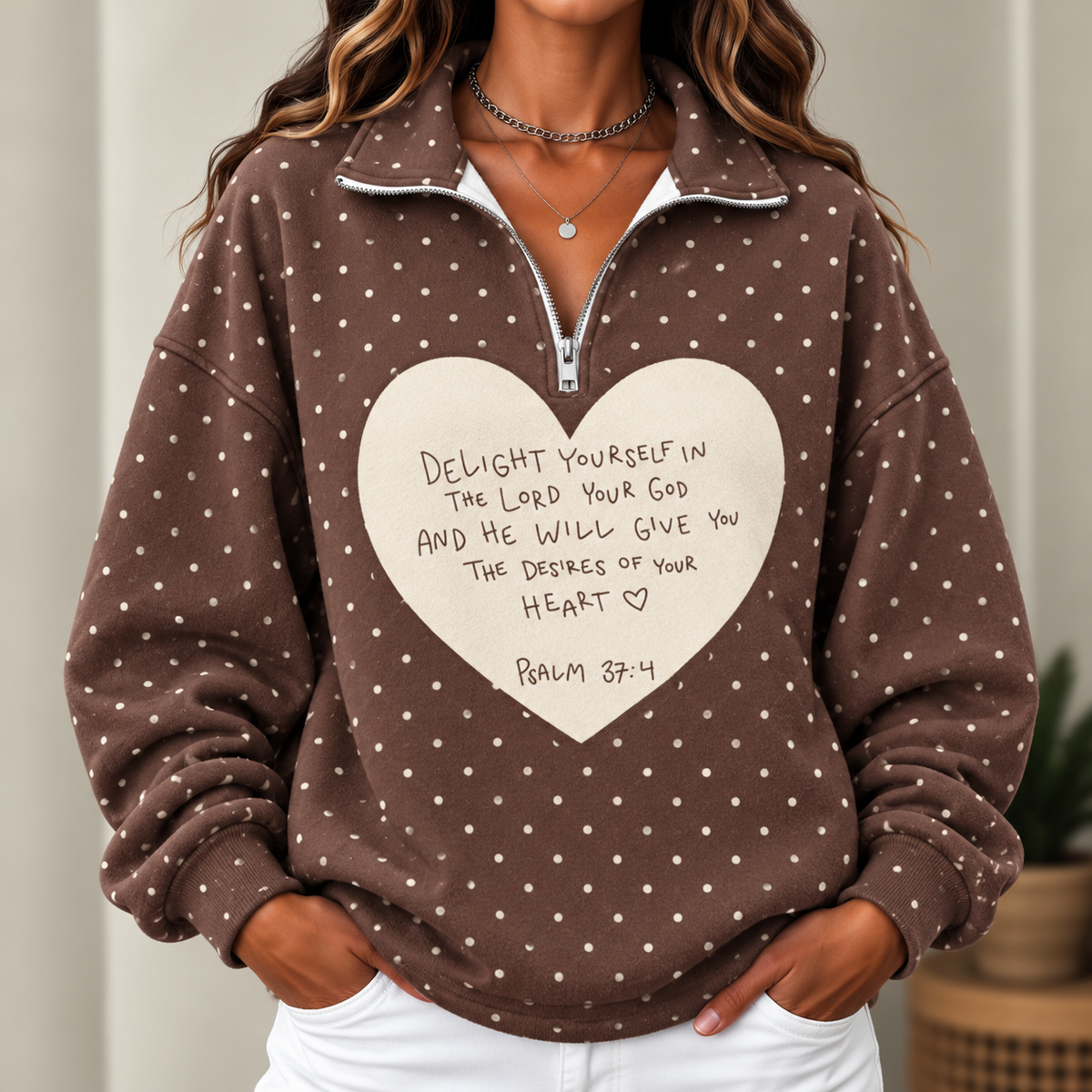 The Heart Women's Half-zip Sweatshirt NWY076
