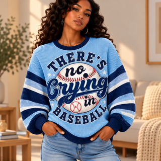 No Crying in Baseball Waffle Sweatshirt