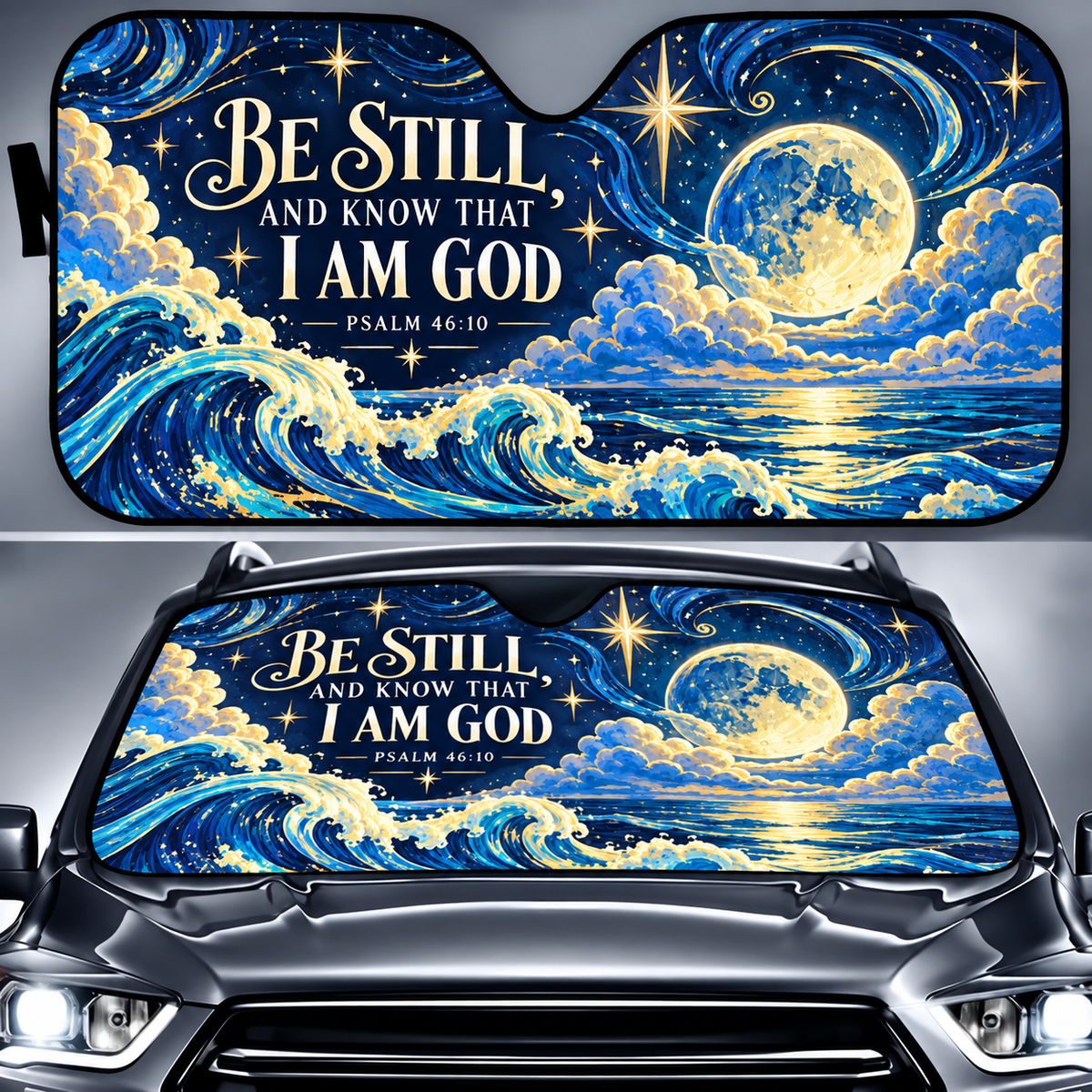 Be Still I Am God Ocean Car Sun Shade