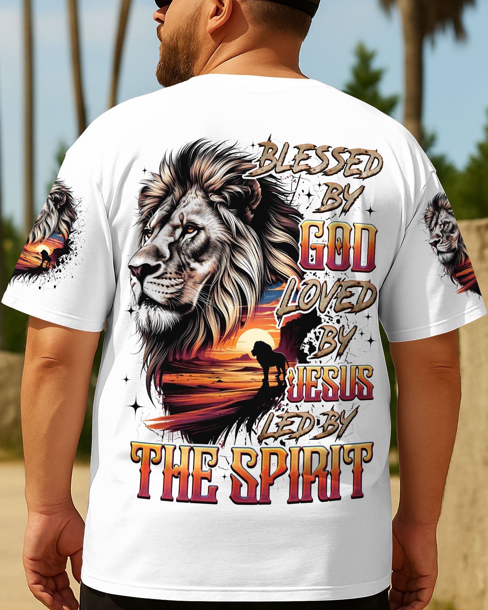 Blessed By God Loved By Jesus Lion Men's All Over Print Shirt - Trunx653287