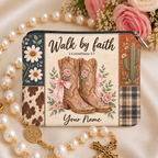 Walk By Faith Cowgirl Boots Personalized PU Leather Pouch