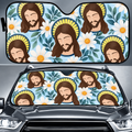Jesus Floral Car Sun Shade