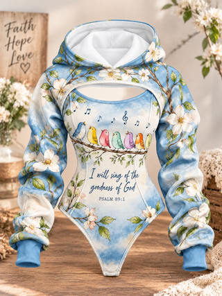 I Will Sing Of Gods Goodness Hooded Jumpsuit