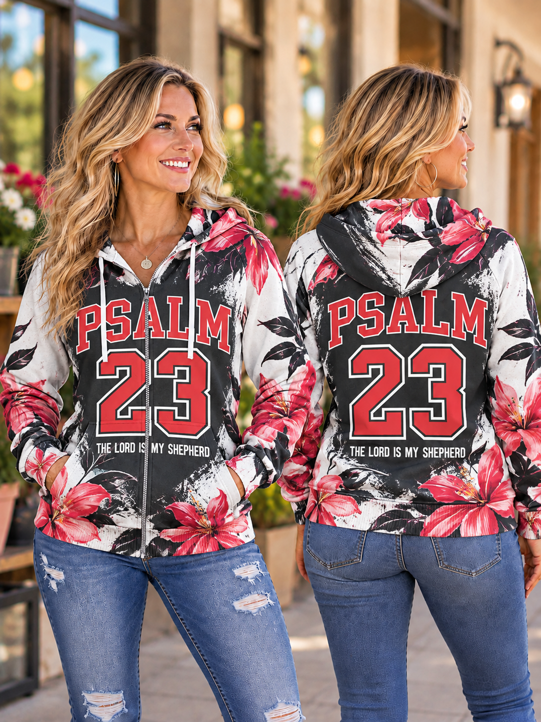Psalm 23 The Lord Is My Shepherd Zip Hoodie