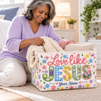 Colorful Floral Butterfly Personalized Storage Basket
