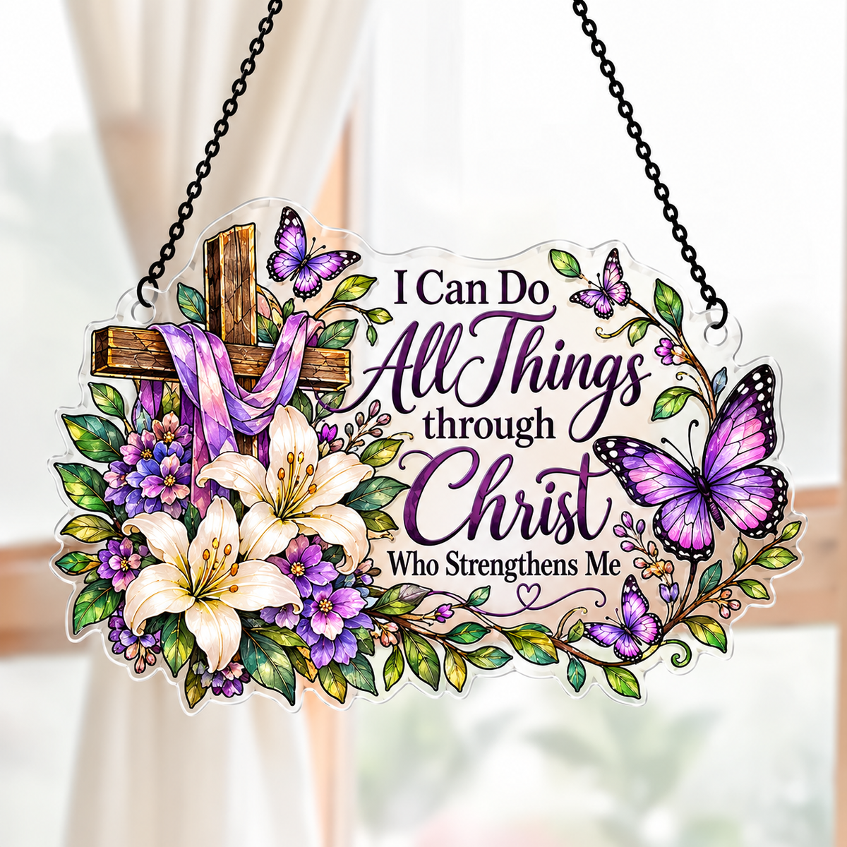 God Has A Plan You Have A Purpose Acrylic Suncatcher