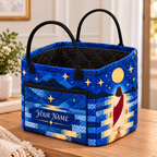 Starry Night Personalized Quilted Storage Basket